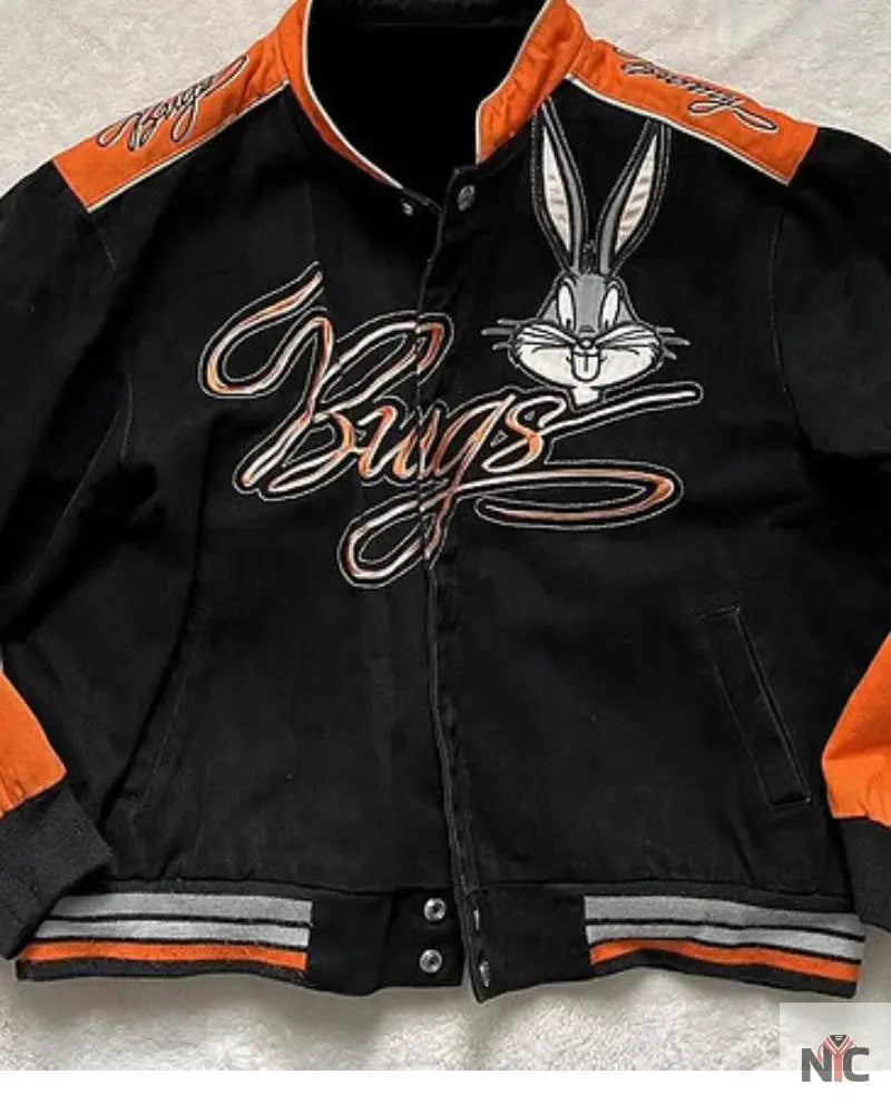 Vtg Looney Tunes Bugs Bunny Bomber Jacket NYC Jackets