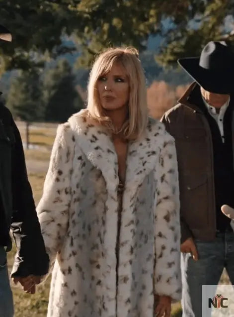 Yellowstone S04 Beth Dutton White Fur Coat NYC Jackets