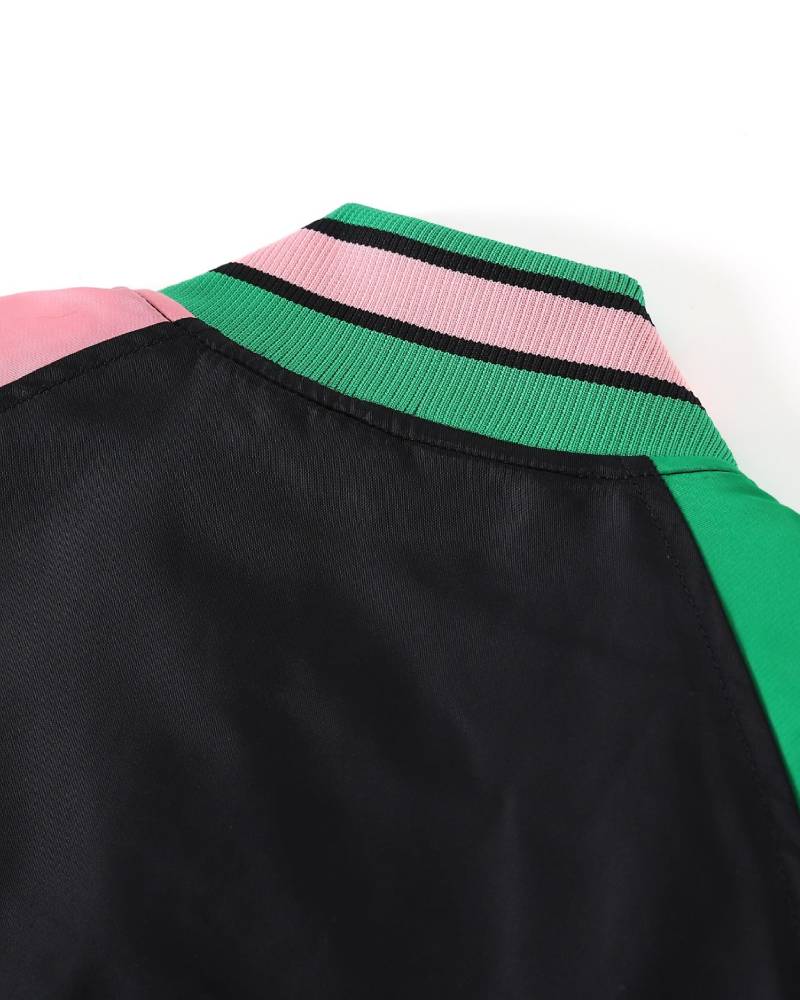 AKA Black Custom Lining Bomber Jacket - NYC Jackets