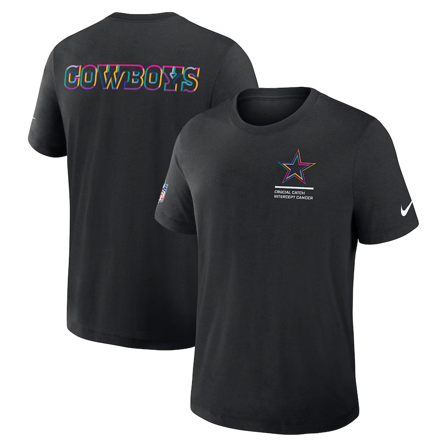 Dallas Cowboys Nike Black 2025 NFL Crucial Catch Tri-Blend Dri-FIT T-Shirt NYC Jackets