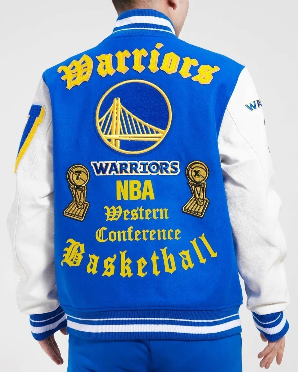 Golden State Warriors Old English Varsity Jacket