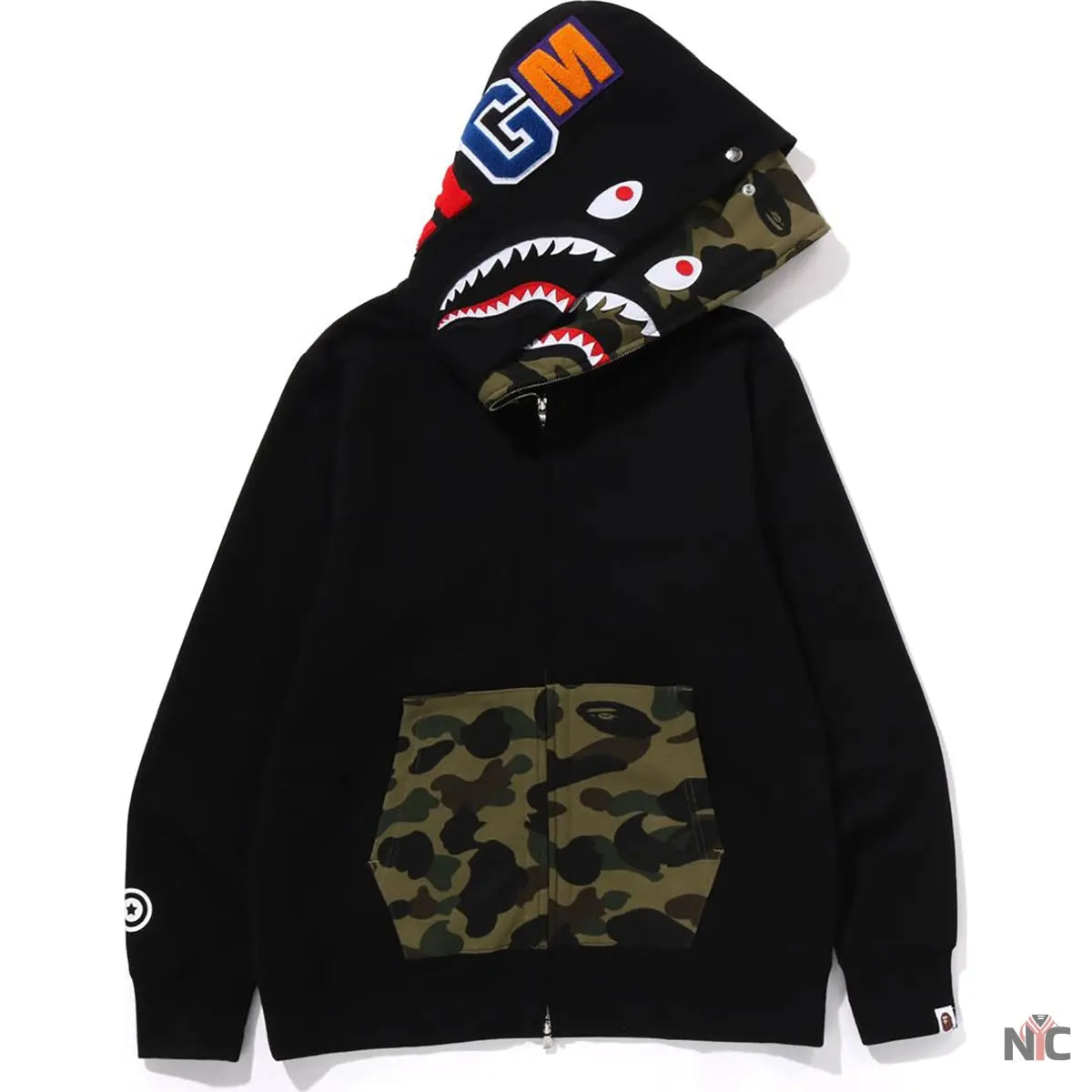 1st Camo Shark Full Zip Double Hoodie Mens NYC Jackets