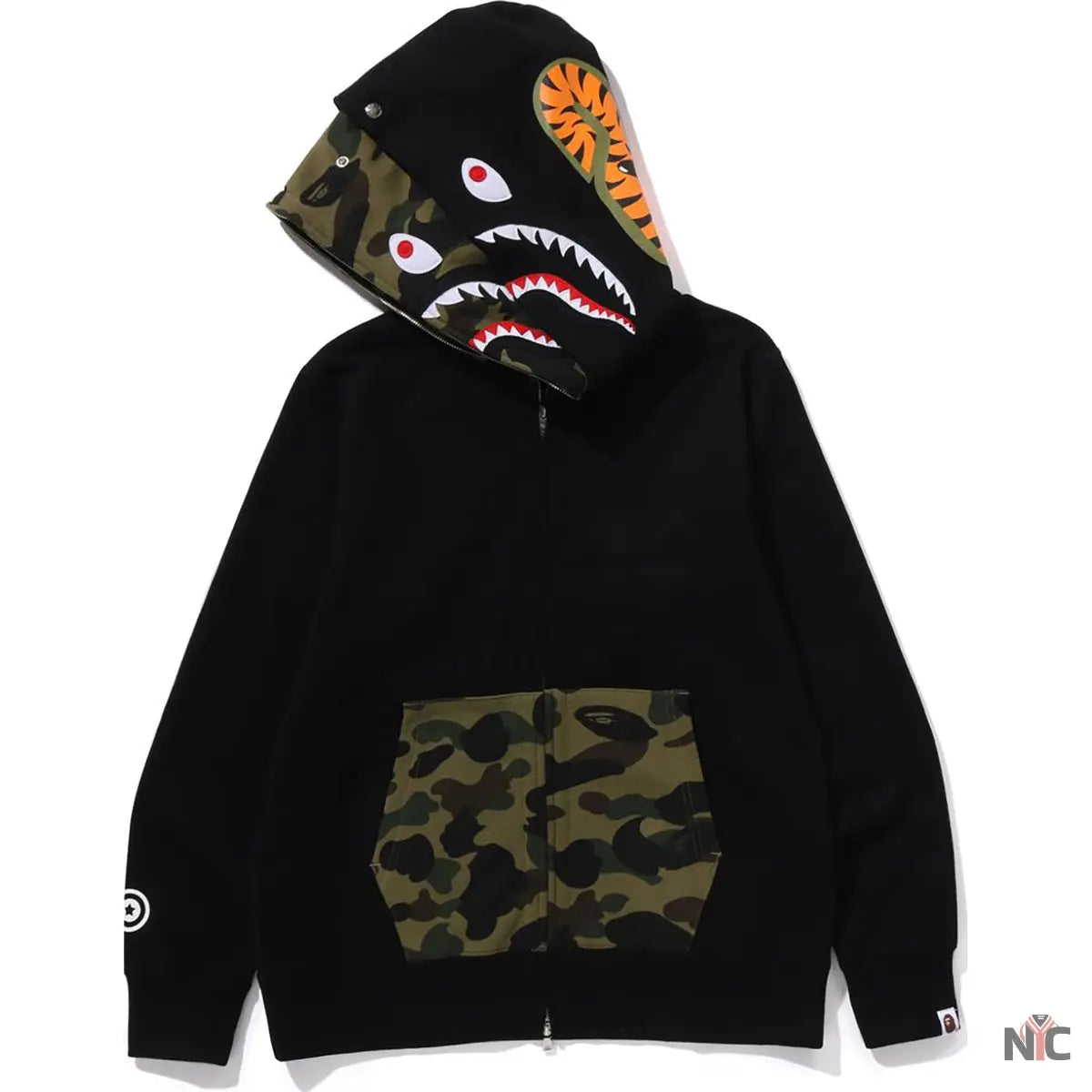 1st Camo Shark Full Zip Double Hoodie Mens NYC Jackets