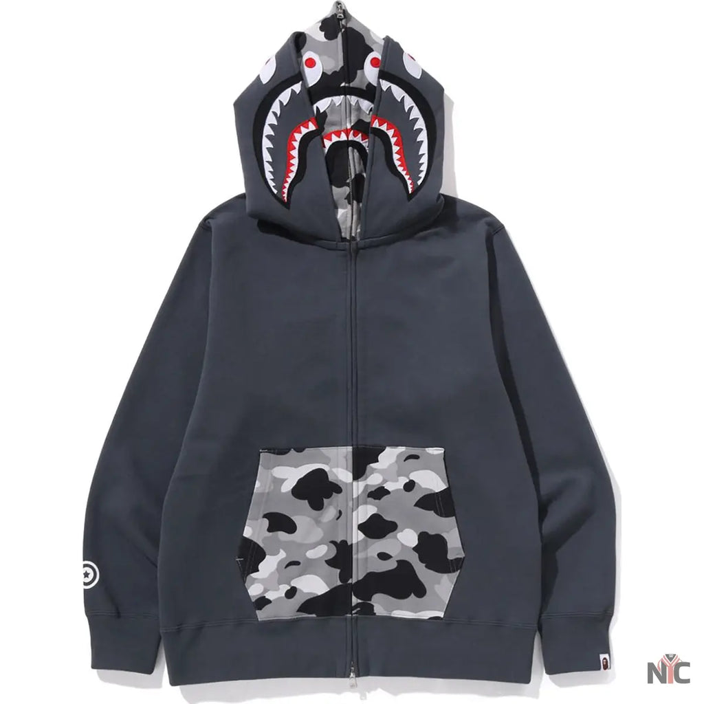 1st Camo Shark Full Zip Double Hoodie Mens NYC Jackets