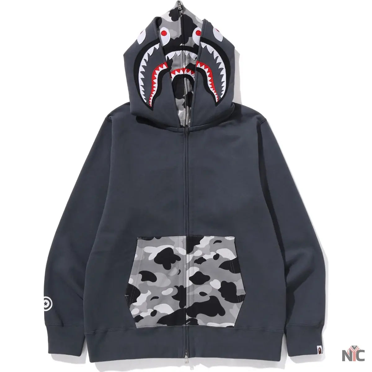 1st Camo Shark Full Zip Double Hoodie Mens NYC Jackets