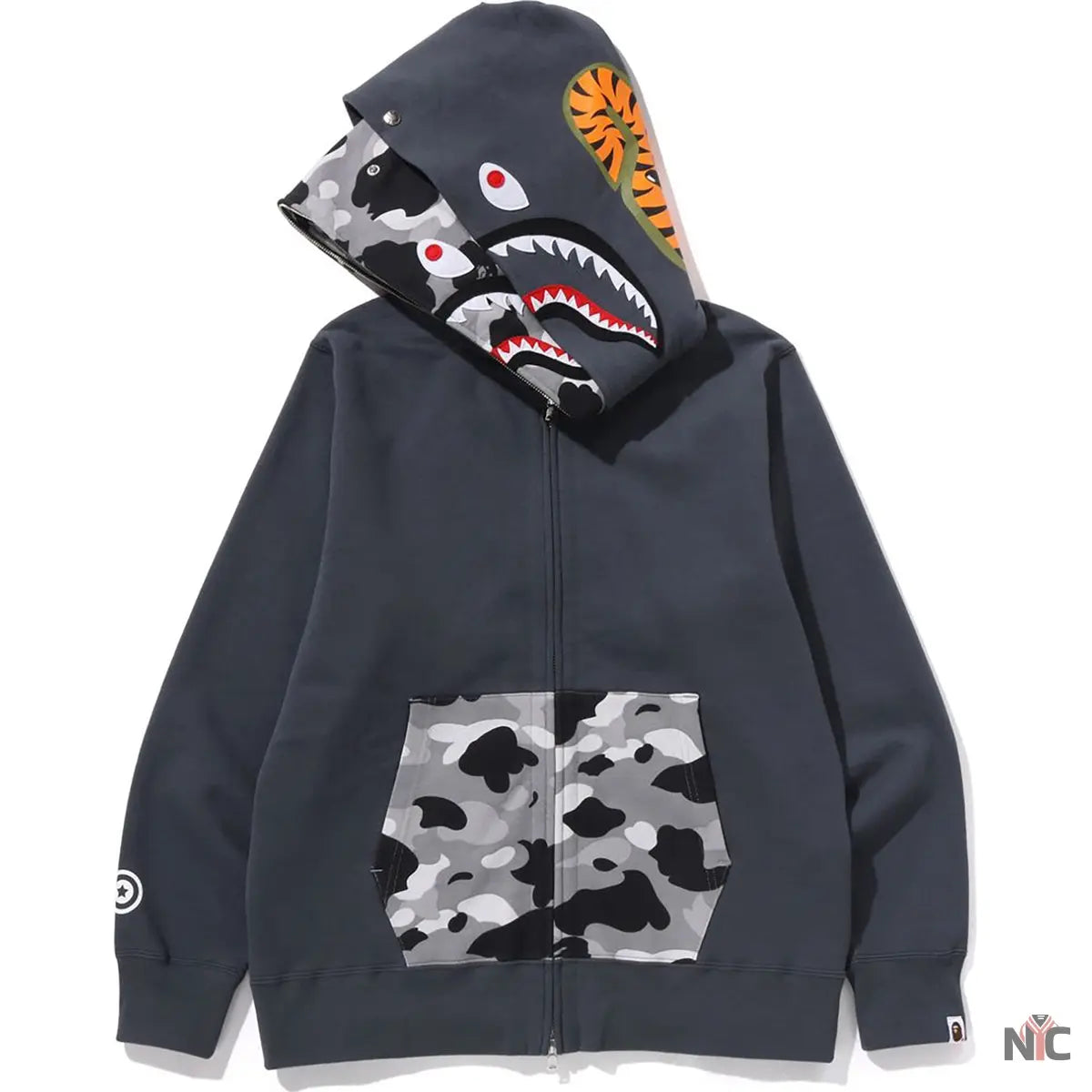 1st Camo Shark Full Zip Double Hoodie Mens NYC Jackets