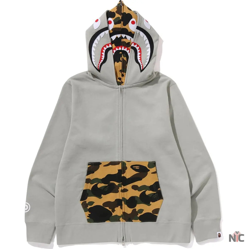 1st Camo Shark Full Zip Double Hoodie Mens NYC Jackets