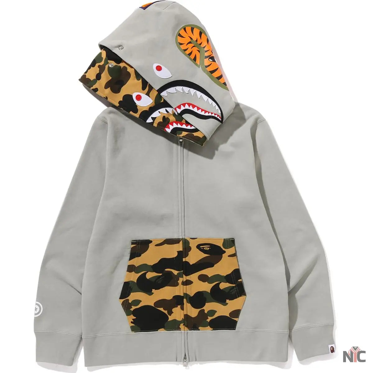 1st Camo Shark Full Zip Double Hoodie Mens NYC Jackets