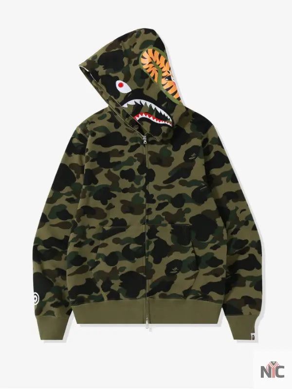 1st Camo Shark Full Zip Hoodie NYC Jackets