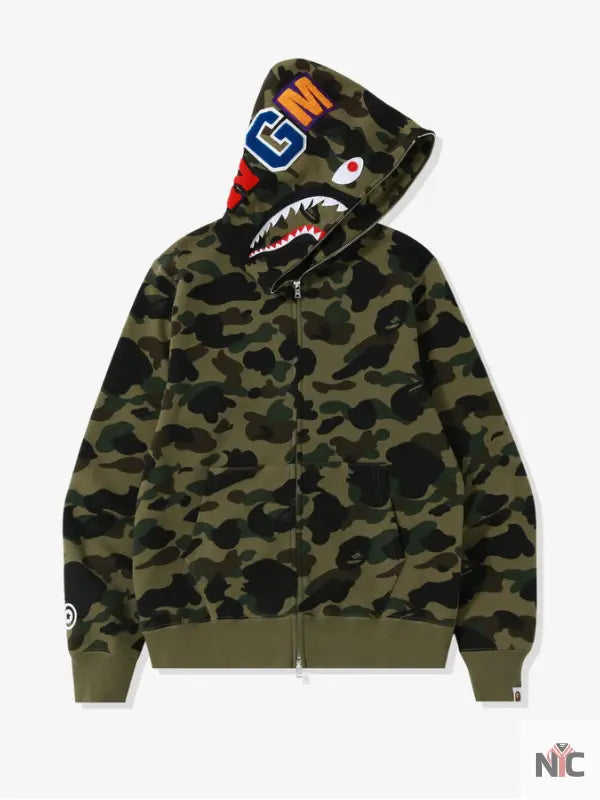 1st Camo Shark Full Zip Hoodie NYC Jackets