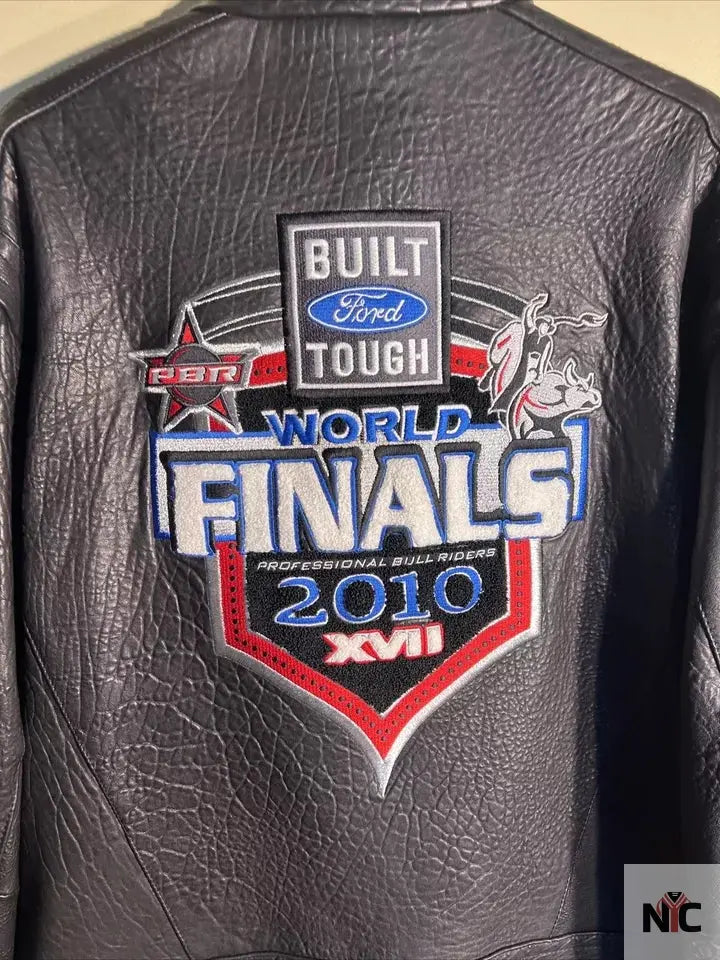 2010 PBR World Finals Bull Riding Leather Jacket NYC Jackets