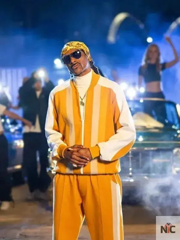 2023 MNF Snoop Dogg Yellow Tracksuit NYC Jackets