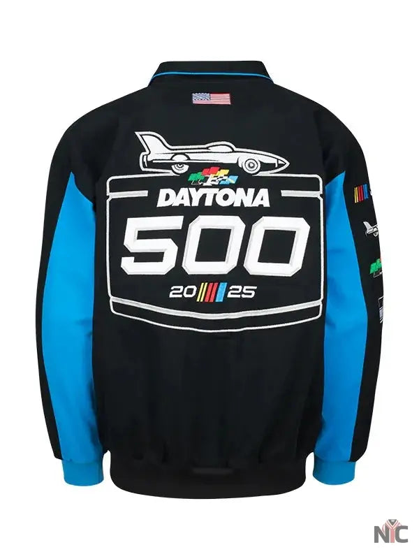 2025 Daytona 500 Black Twill Cotton Jacket NYC Jackets