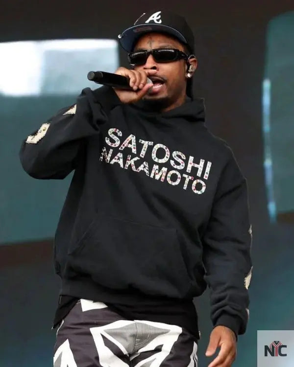 21 Savage Satoshi Nakamoto Black Hoodie NYC Jackets