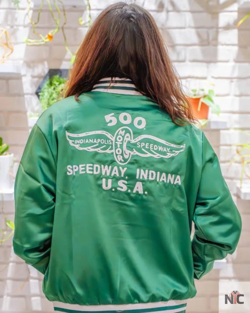500 Speedway Green Bomber Jacket NYC Jackets