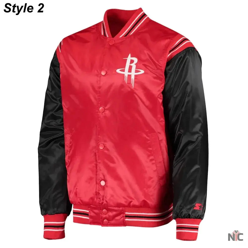 75th Anniversary Houston Rockets Leader Satin Jacket. NYC Jackets