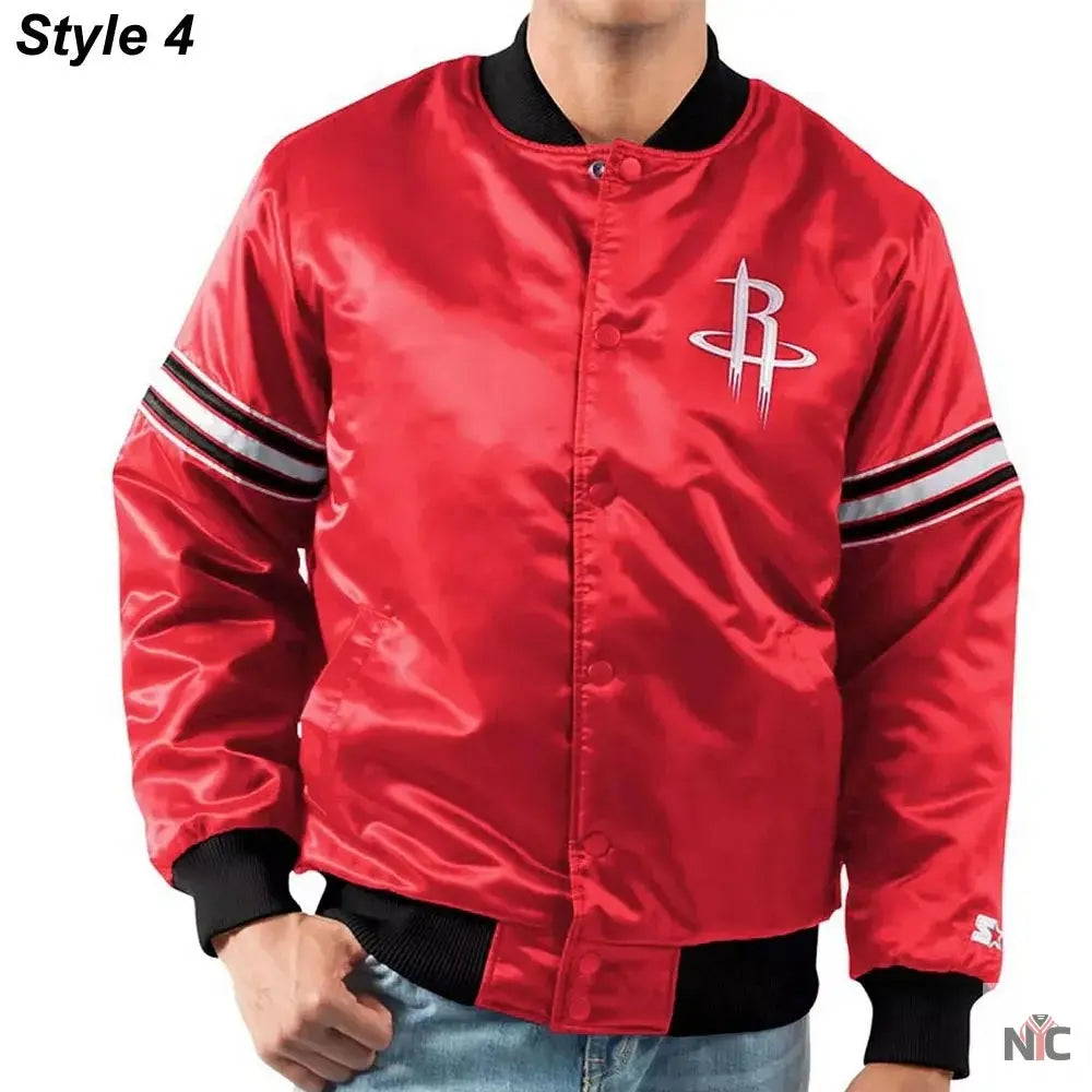 75th Anniversary Houston Rockets Leader Satin Jacket. NYC Jackets