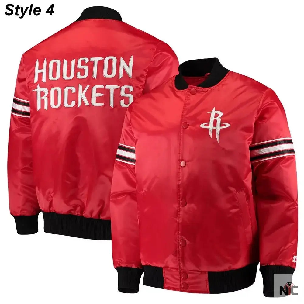 75th Anniversary Houston Rockets Leader Satin Jacket. NYC Jackets