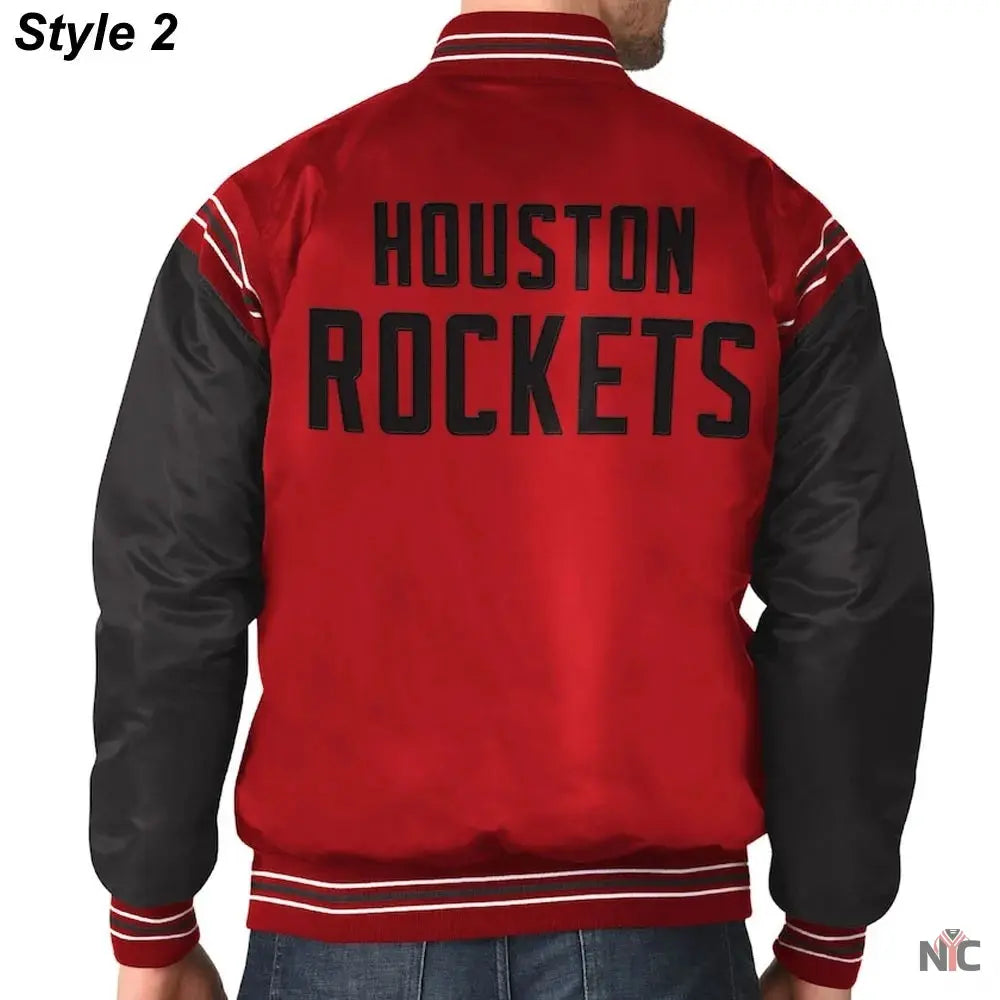 75th Anniversary Houston Rockets Leader Satin Jacket. NYC Jackets
