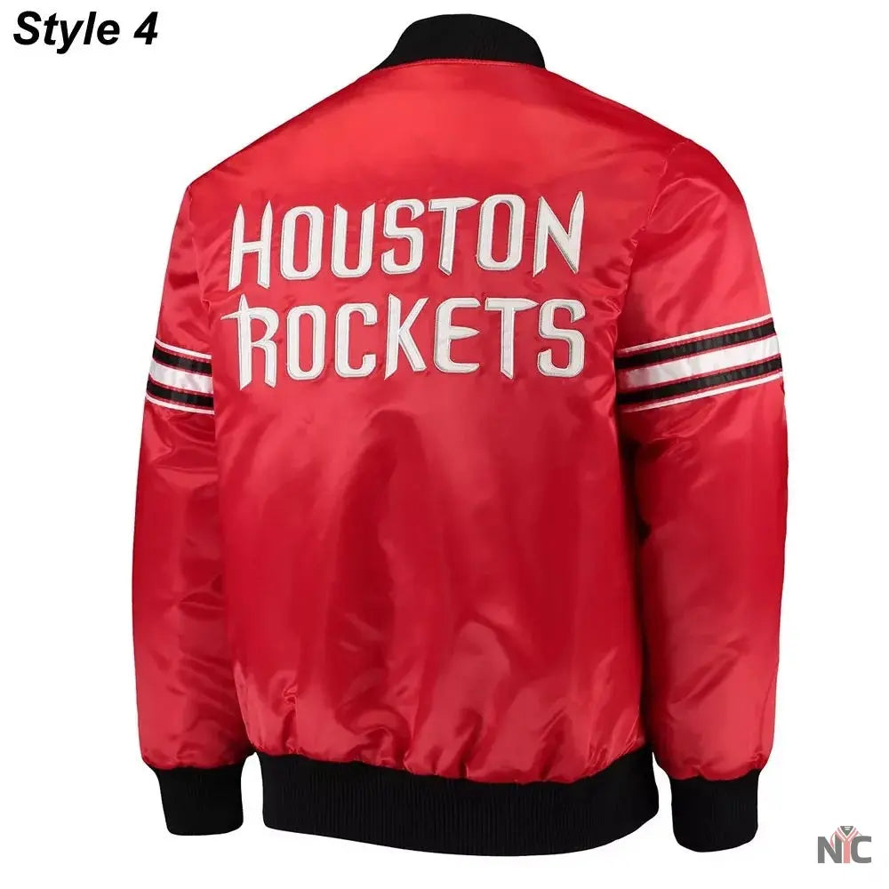 75th Anniversary Houston Rockets Leader Satin Jacket. NYC Jackets