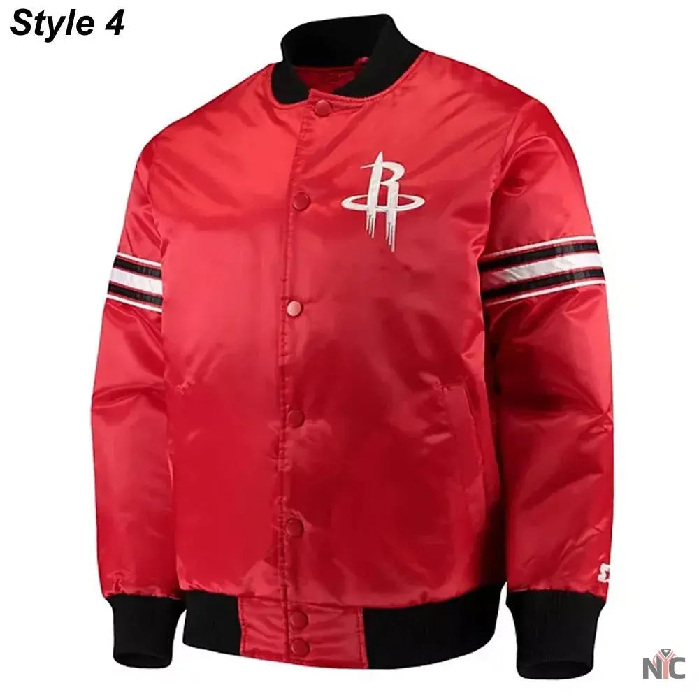 75th Anniversary Houston Rockets Leader Satin Jacket. NYC Jackets