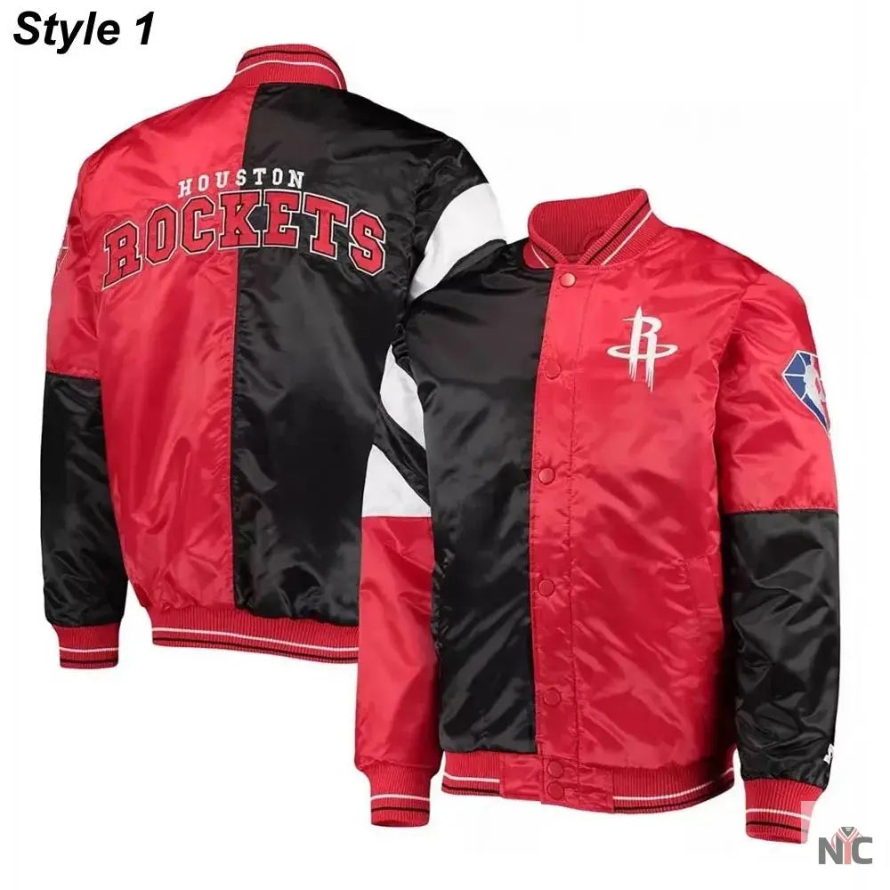 75th Anniversary Houston Rockets Leader Satin Jacket. NYC Jackets