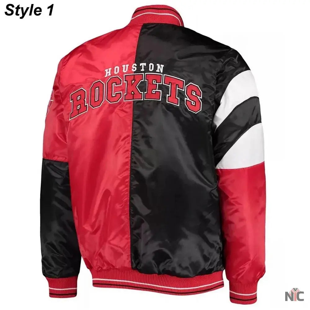 75th Anniversary Houston Rockets Leader Satin Jacket. NYC Jackets