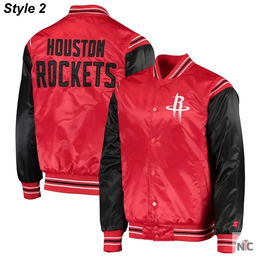 75th Anniversary Houston Rockets Leader Satin Jacket. NYC Jackets