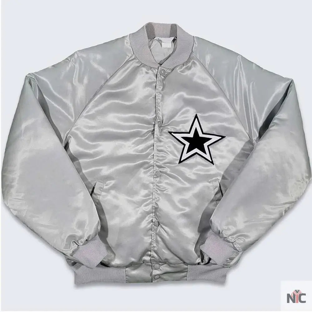 80’s Dallas Cowboys Silver Bomber Jacket NYC Jackets
