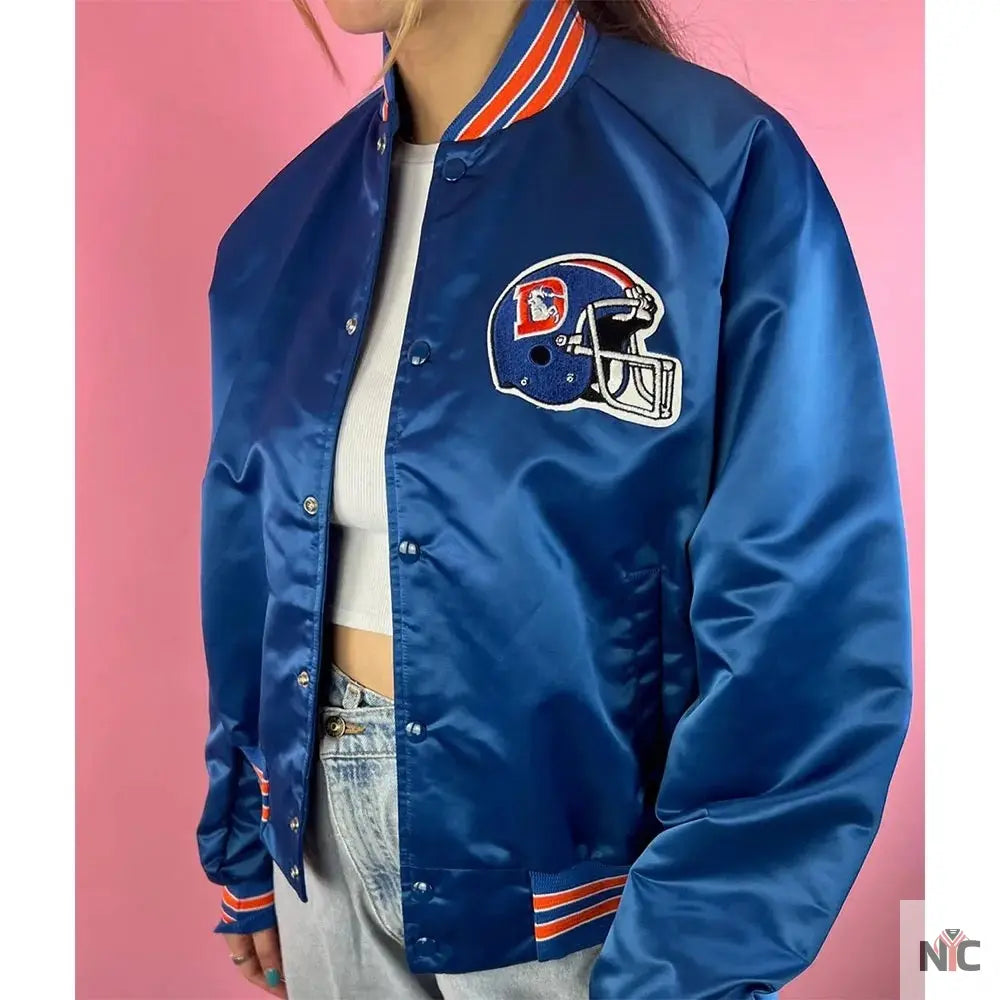 90’s Denver Broncos Blue Satin Jacket NYC Jackets