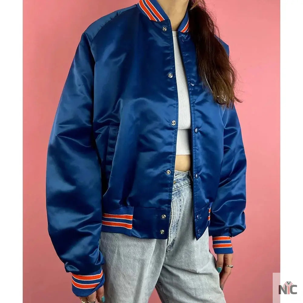 90’s Denver Broncos Blue Satin Jacket NYC Jackets