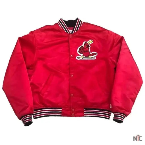90’s St Louis Cardinals Red Satin Jacket NYC Jackets