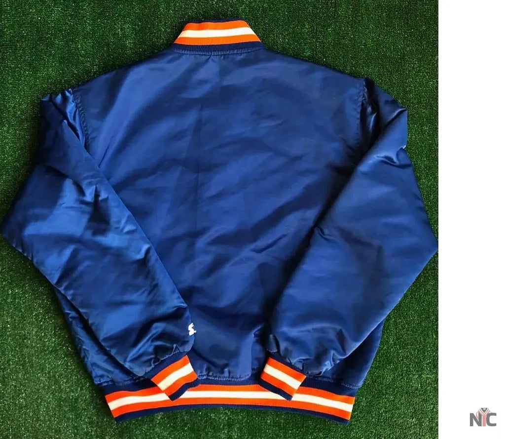 90s New York Knicks Bomber Blue Satin Jacket NYC Jackets