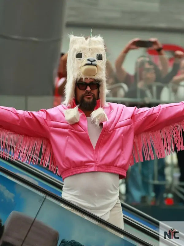 A Minecraft Movie Jason Momoa Pink Bomber Jacket NYC Jackets
