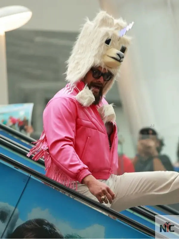 A Minecraft Movie Jason Momoa Pink Bomber Jacket NYC Jackets