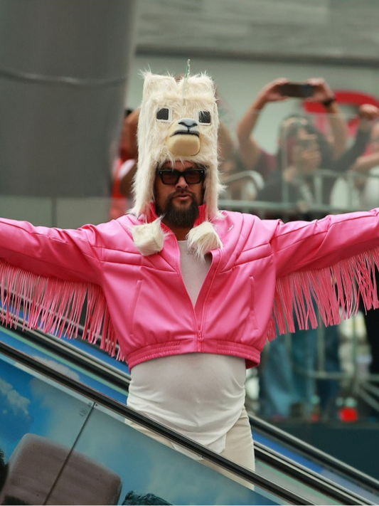 A Minecraft Movie Jason Momoa Pink Bomber Jacket