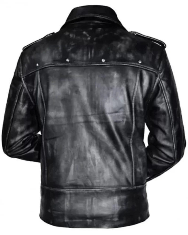 Aaron Paul A Long Way Down Leather Black Jacket NYC Jackets