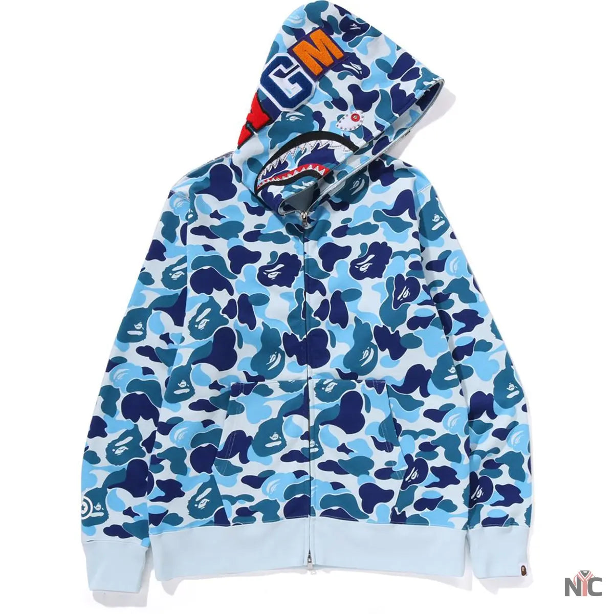Abc Camo Crystal Stone Shark Full Zip Hoodie Mens NYC Jackets