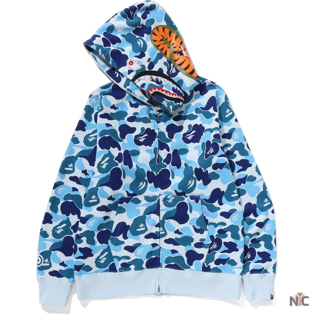 Abc Camo Crystal Stone Shark Full Zip Hoodie Mens NYC Jackets
