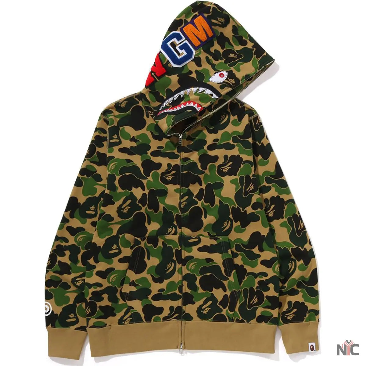 Abc Camo Crystal Stone Shark Full Zip Hoodie Mens NYC Jackets