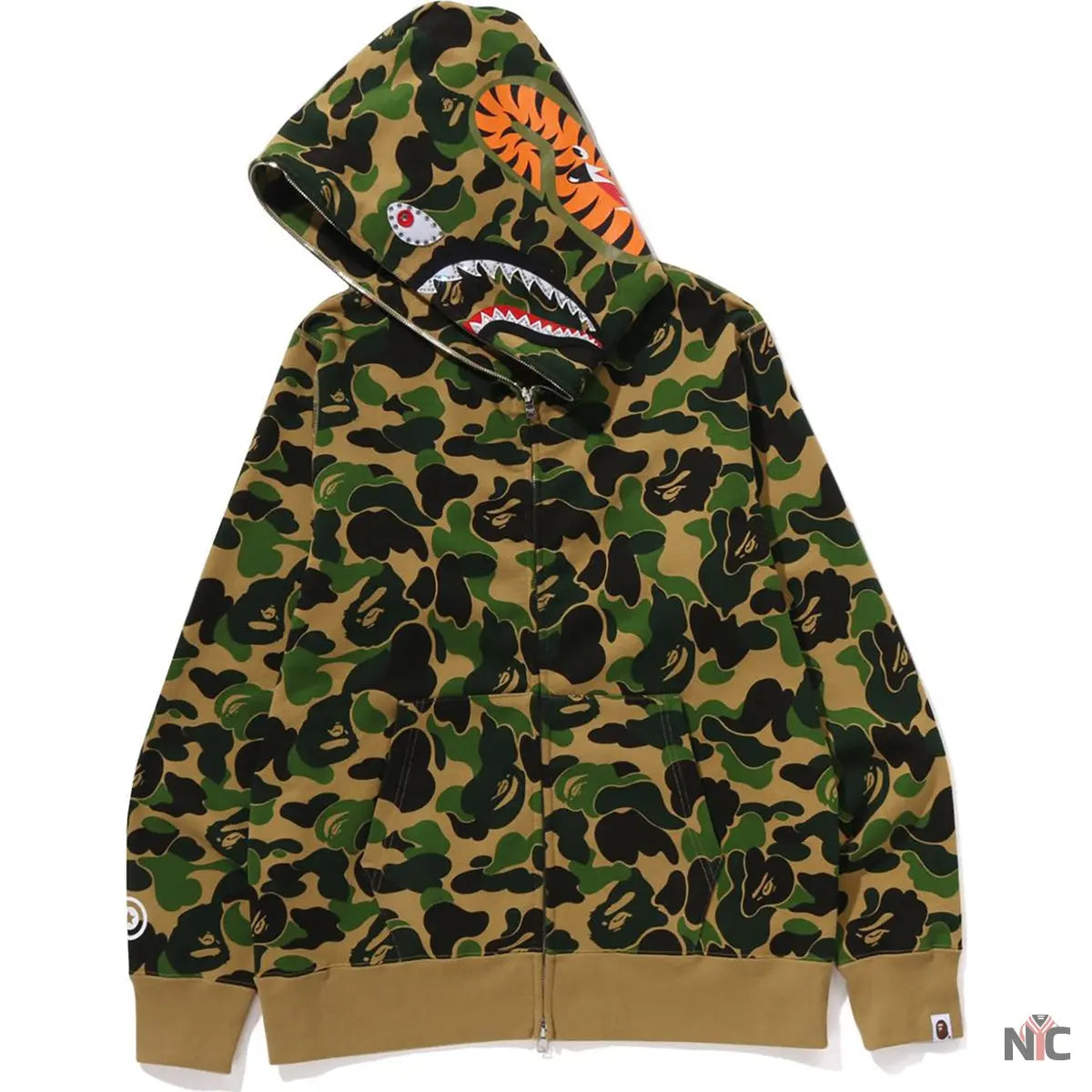 Abc Camo Crystal Stone Shark Full Zip Hoodie Mens NYC Jackets