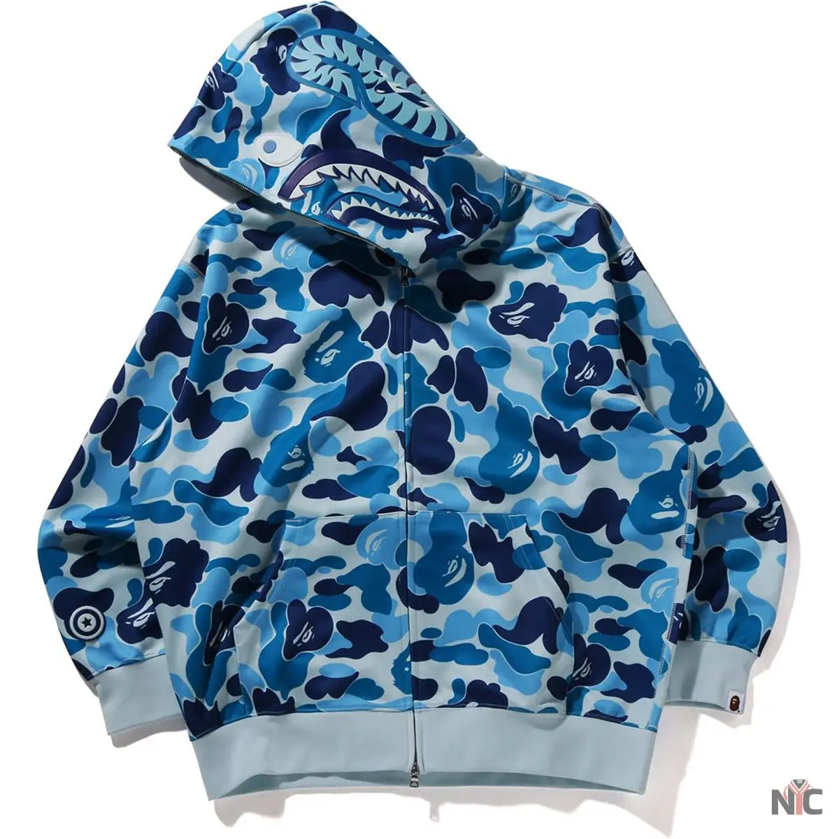Abc Camo Polyester Relaxed Fit Shark Full Zip Hoodie M NYC Jackets