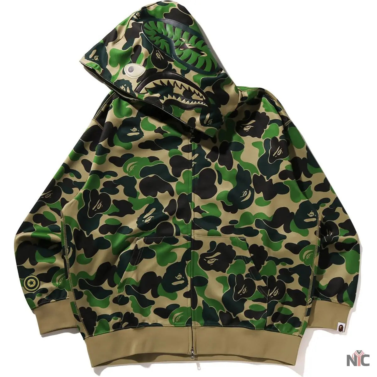 Abc Camo Polyester Relaxed Fit Shark Full Zip Hoodie M NYC Jackets