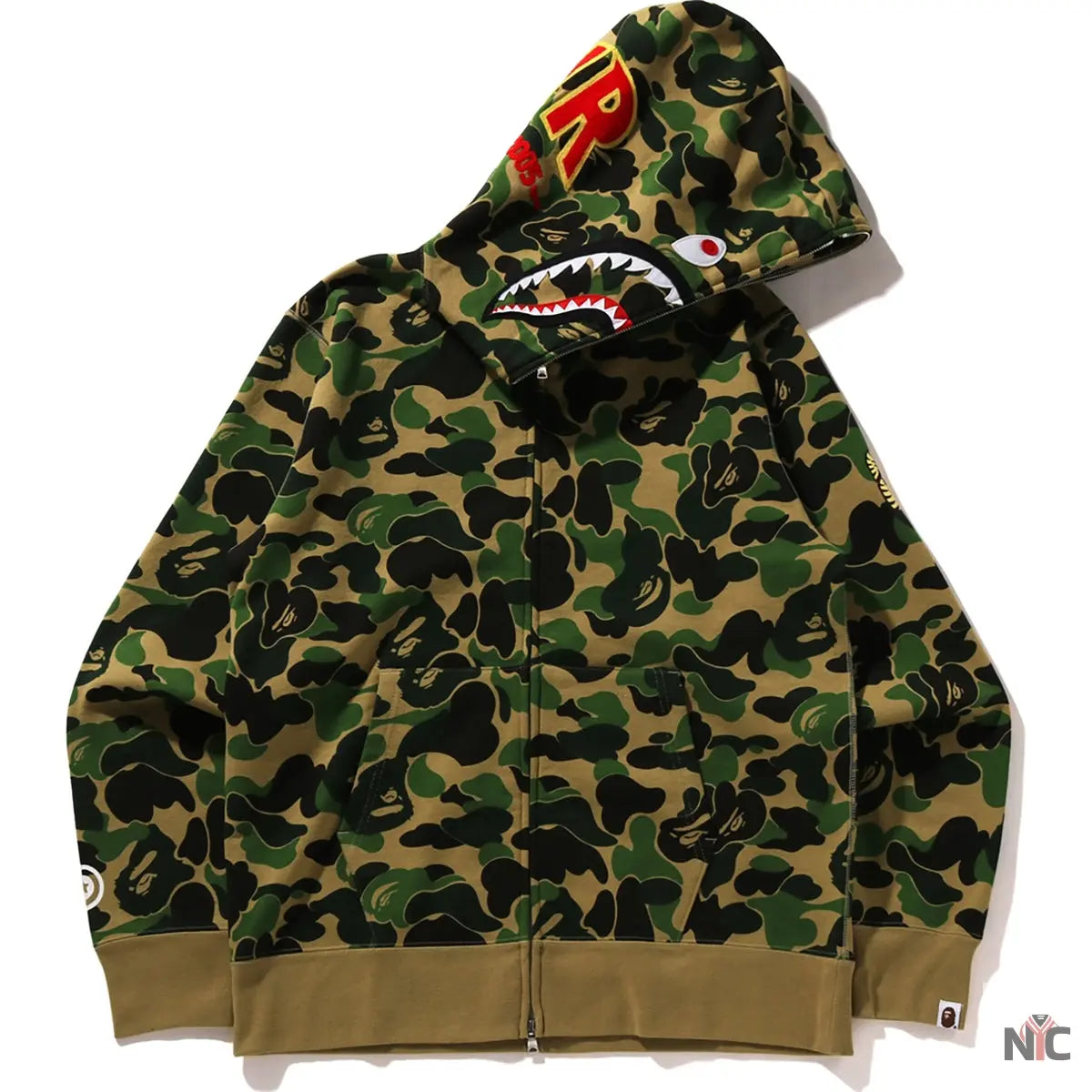 Abc Camo Shark Full Zip Hoodie Mens NYC Jackets