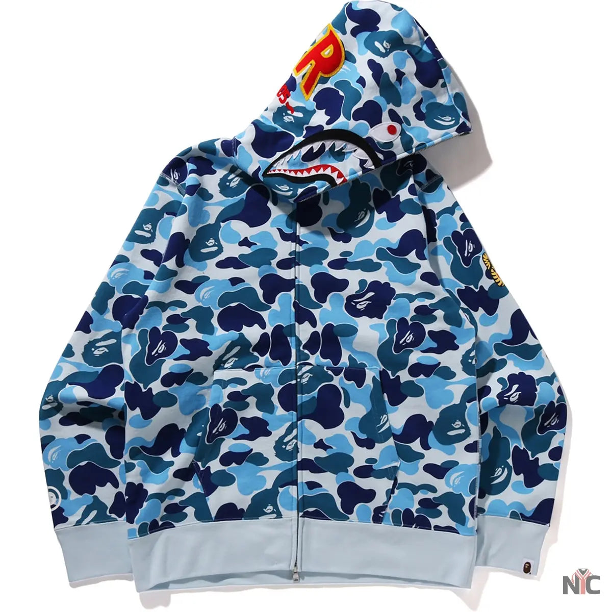 Abc Camo Shark Full Zip Hoodie Mens NYC Jackets