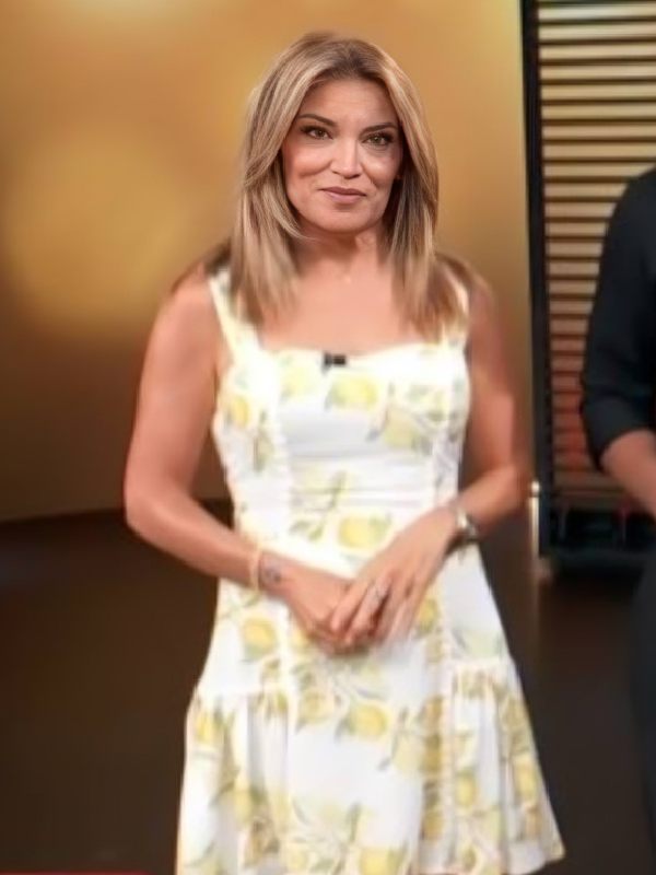 Access Daily Kit Hoover White Lemon Print Mini Dress NYC Jackets