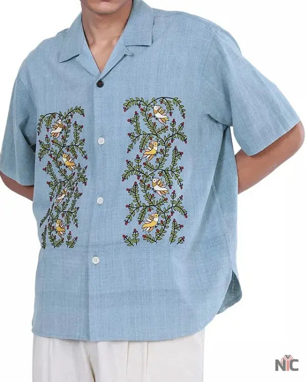 Access Hollywood Scott Evans Blue Floral Shirt NYC Jackets