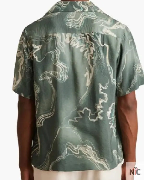 Access Hollywood Scott Evans Green Printed Shirt NYC Jackets