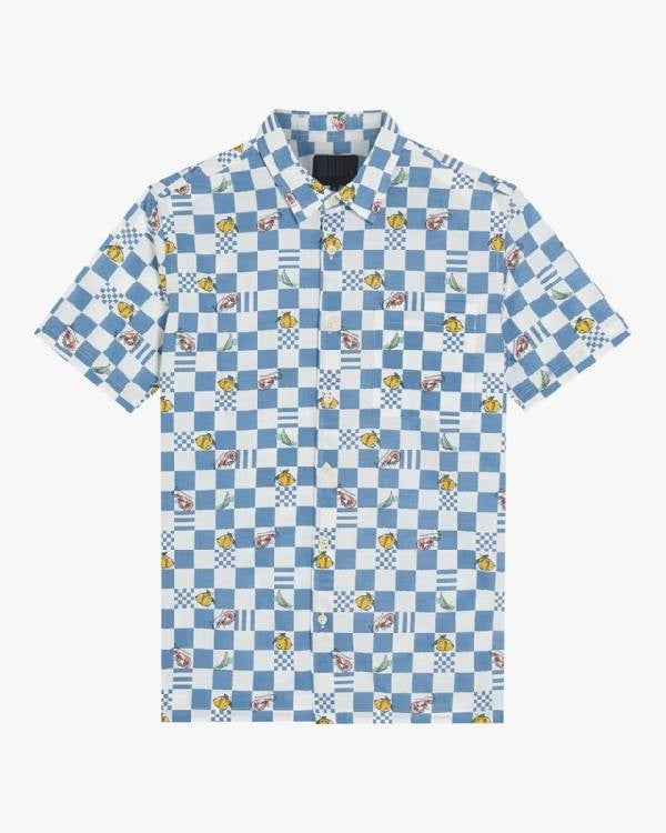 Access Daily Paul Zahn Blue and White Check Shirt NYC Jackets