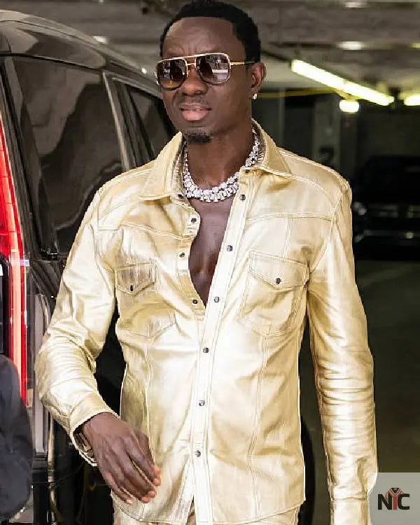 Actor Comedian Michael Blackson Metallic Shirt NYC Jackets